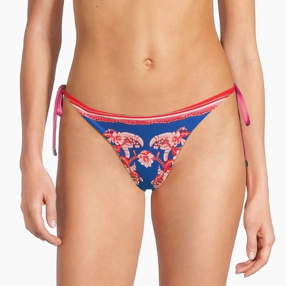 FARM Rio Blue and Pink Floral Bikini Bottom